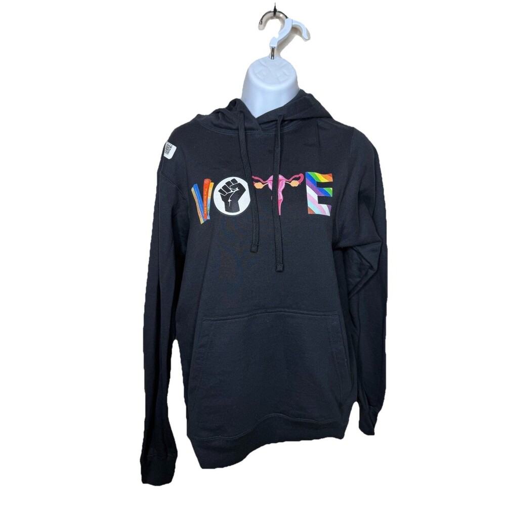 VOTE Womens NEW Black Hoodie NWT Sz S
